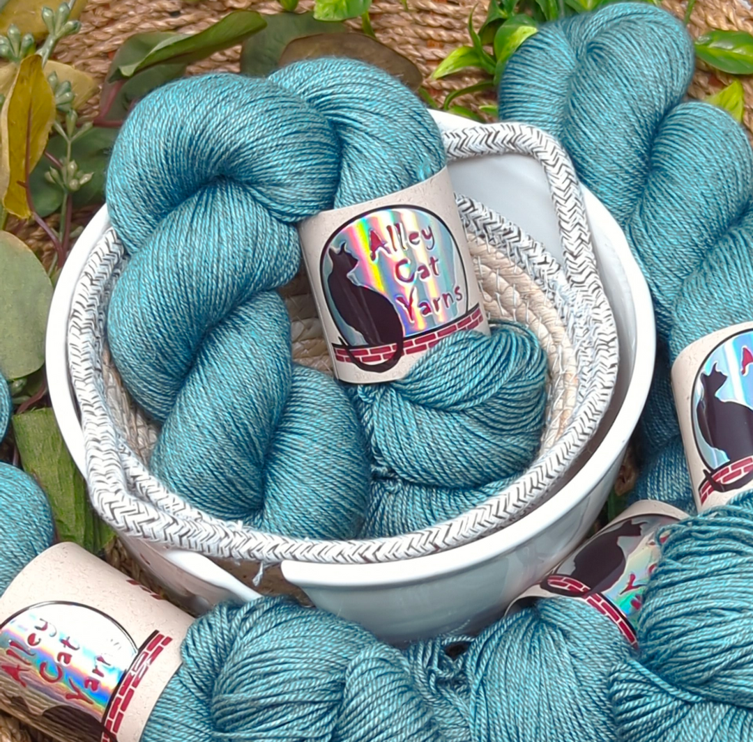 Silk Yak Fingering: Light Teal