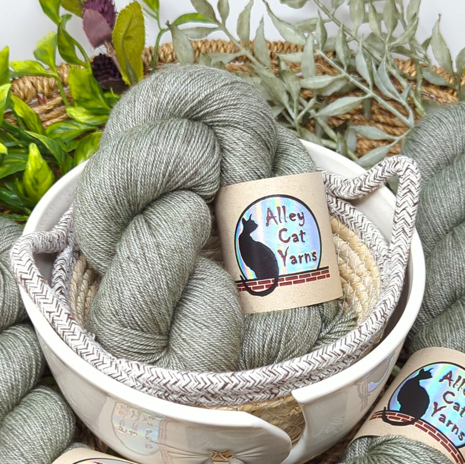 Silk Yak Fingering: Sage