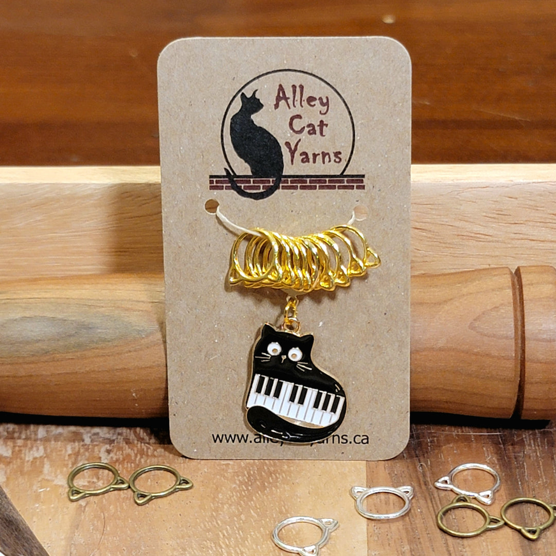 Piano Cat Stitch Marker Set