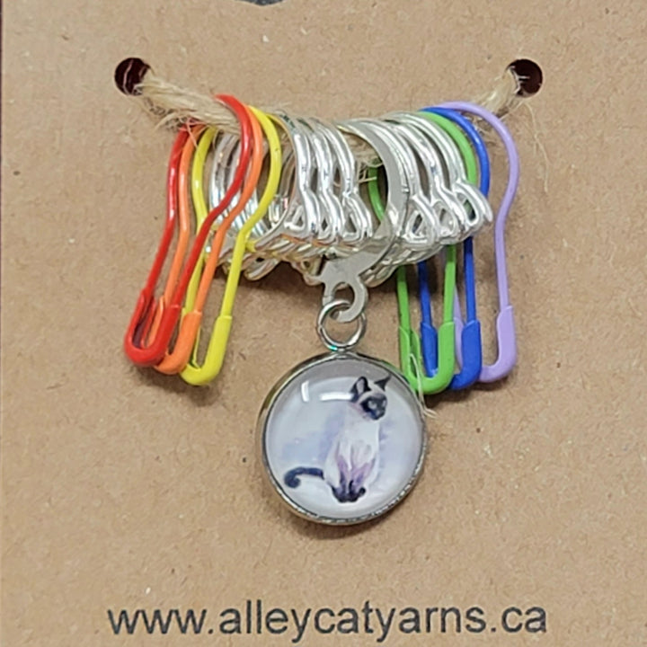 Stitch Markers: Seal Point Rainbow